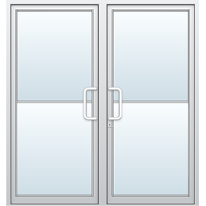 Narrow Stile Door-Pair 6 X 7 Inactive- Clear 3.25" Bottom Rail