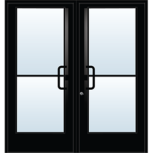 Wide Stile Door-Pair 6 X 7 Inactive- Bronze- 10" Bottom Rail