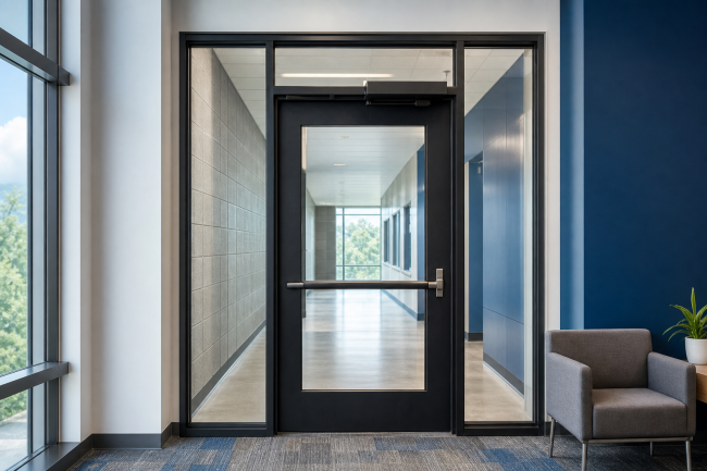 keralite-r-select-fire-rated-glass-ceramic-product-selection-considerations Keralite® Select Fire-Rated Glass Ceramic: Product-Selection Considerations: kERALITE® SELECT fire-rated glass ceramic installed in a commercial door and sideli