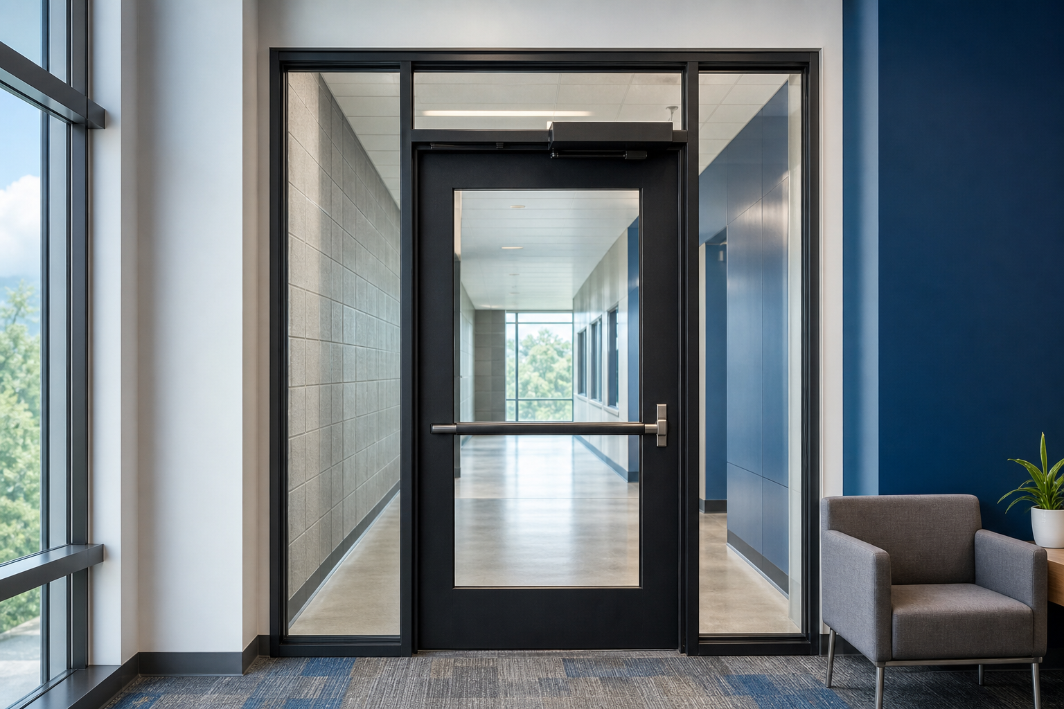 Keralite® Select Fire-Rated Glass Ceramic: Product-Selection Considerations: kERALITE® SELECT fire-rated glass ceramic installed in a commercial door and sideli